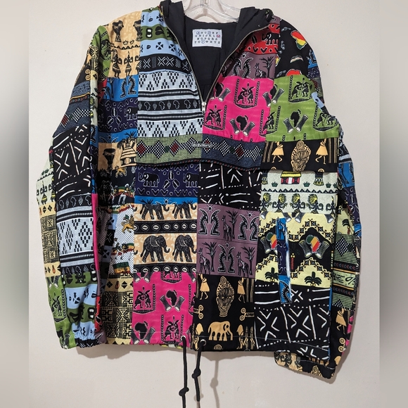 advisry Other - Advisry Motherland Patchwork Anorak Pullover Hoodie Hoodie Jacket Size M Retro
